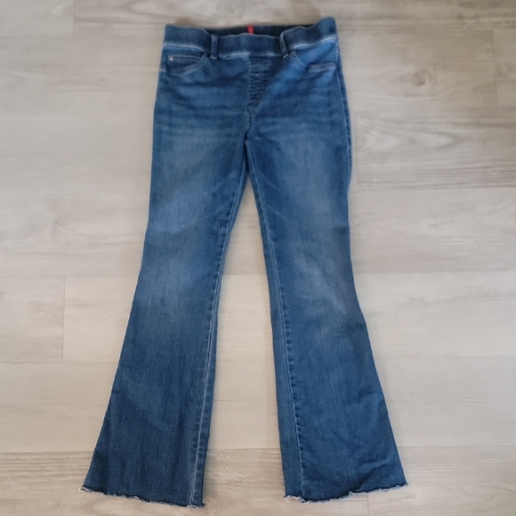 SPANX Blue Flare Pull On Denim Jeans - Picture 2 of 11